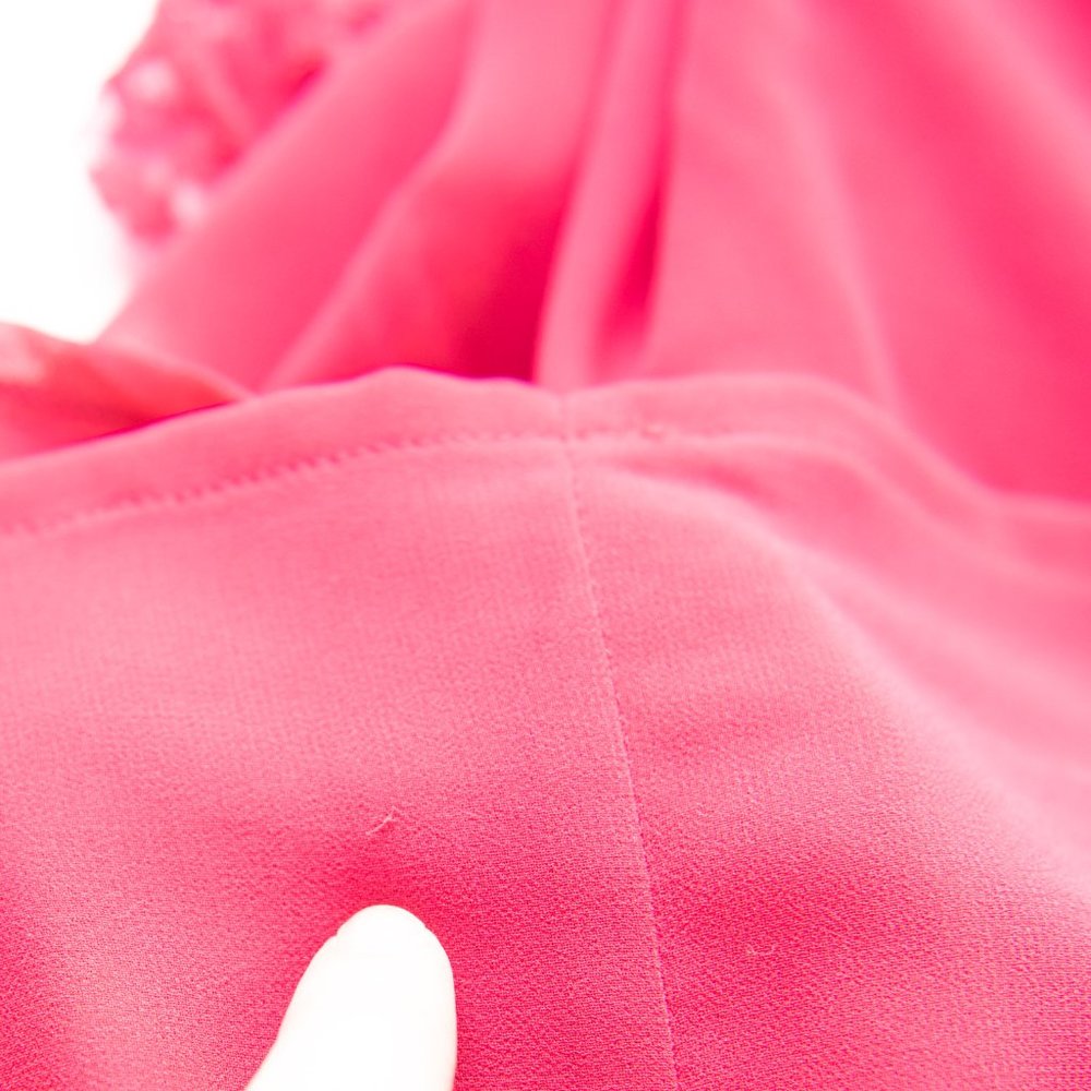 ASOS Little Mistress Dress Lace Quarter Sleeve Shift Mini Bright Pink Size 8 New - Picture 7 of 7